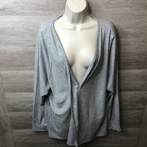 Boohoo Plus Size 20 Grey Rib Lounge Cardigan New